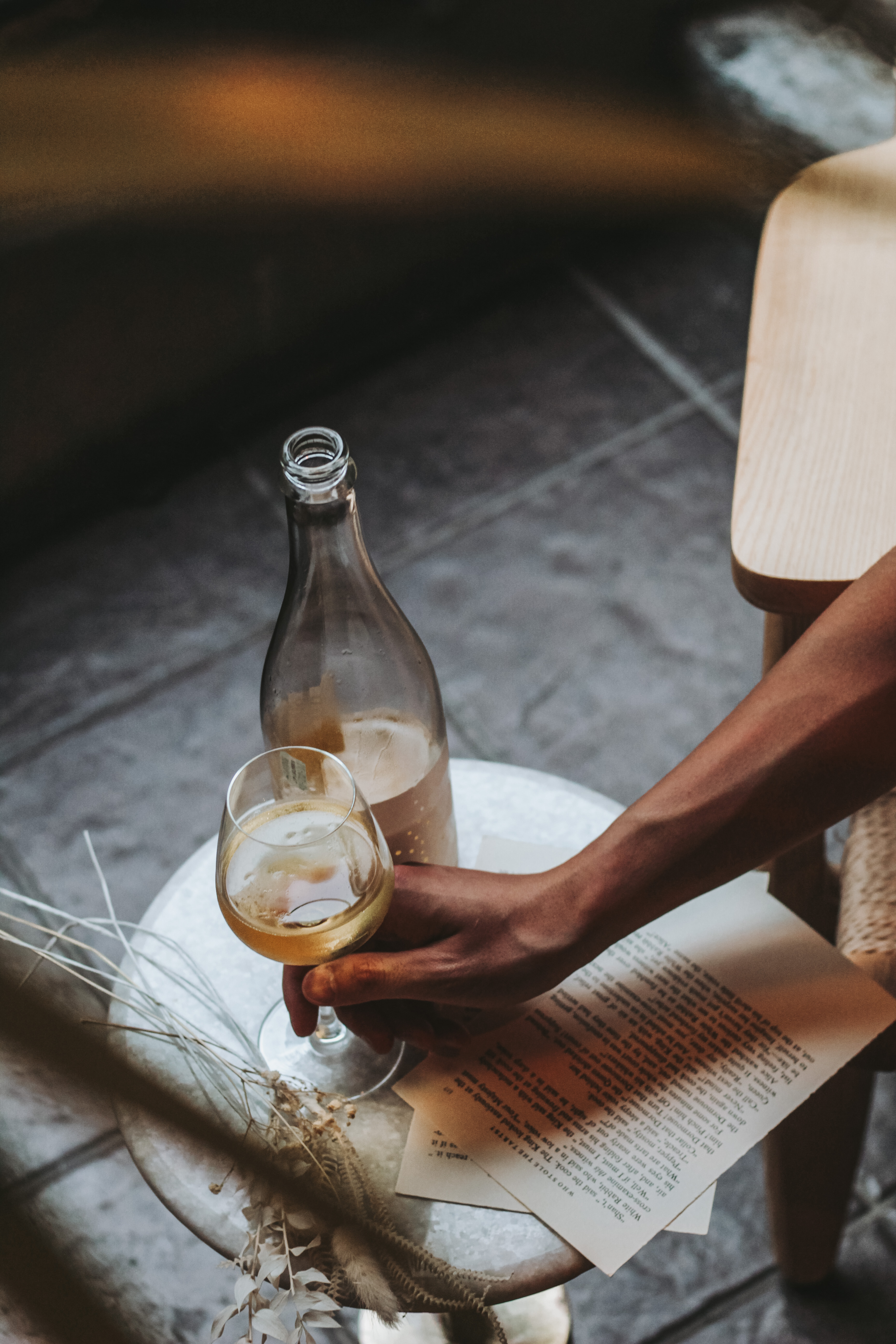 Orange wine and coffee table