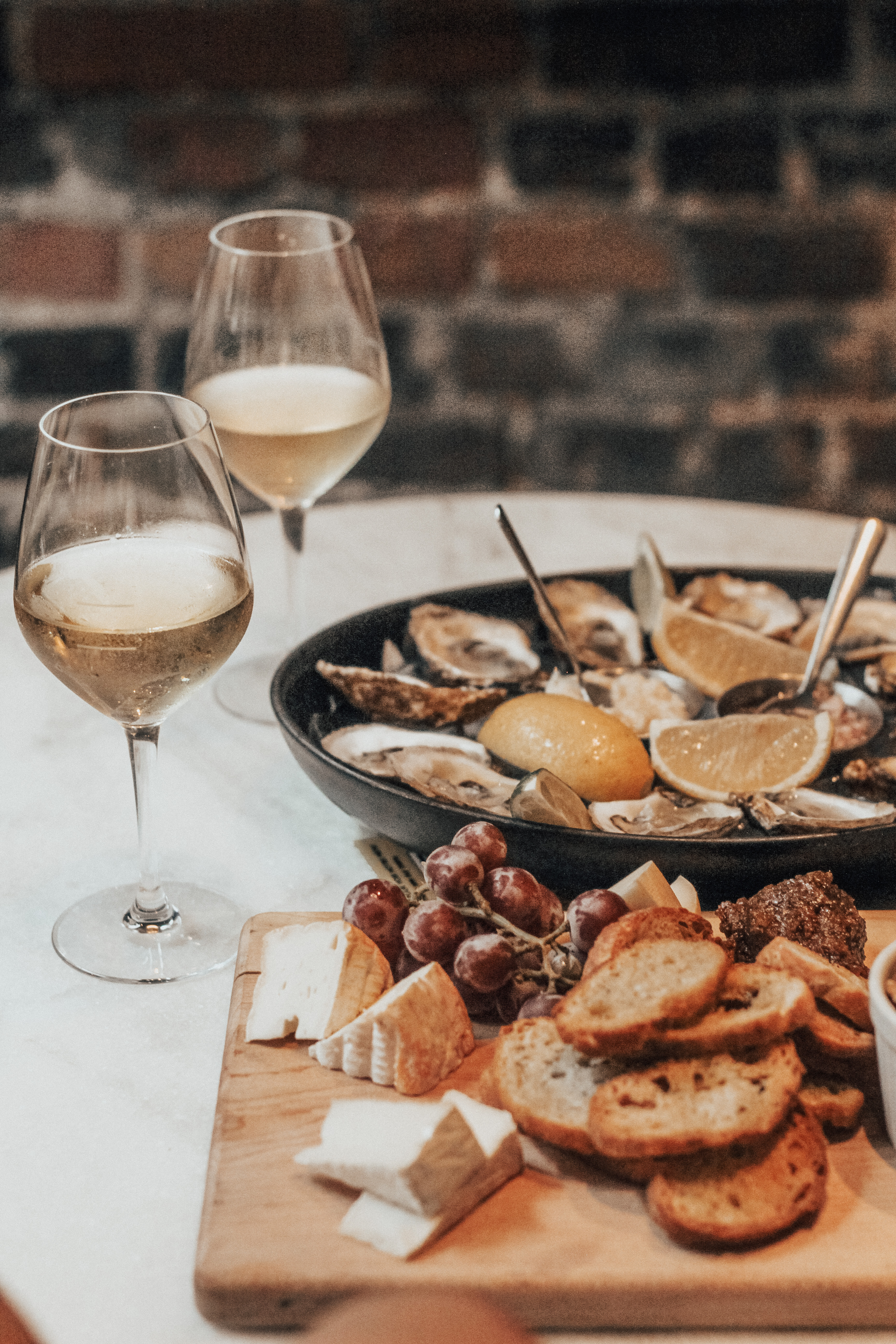 Oysters and charcuterie platter