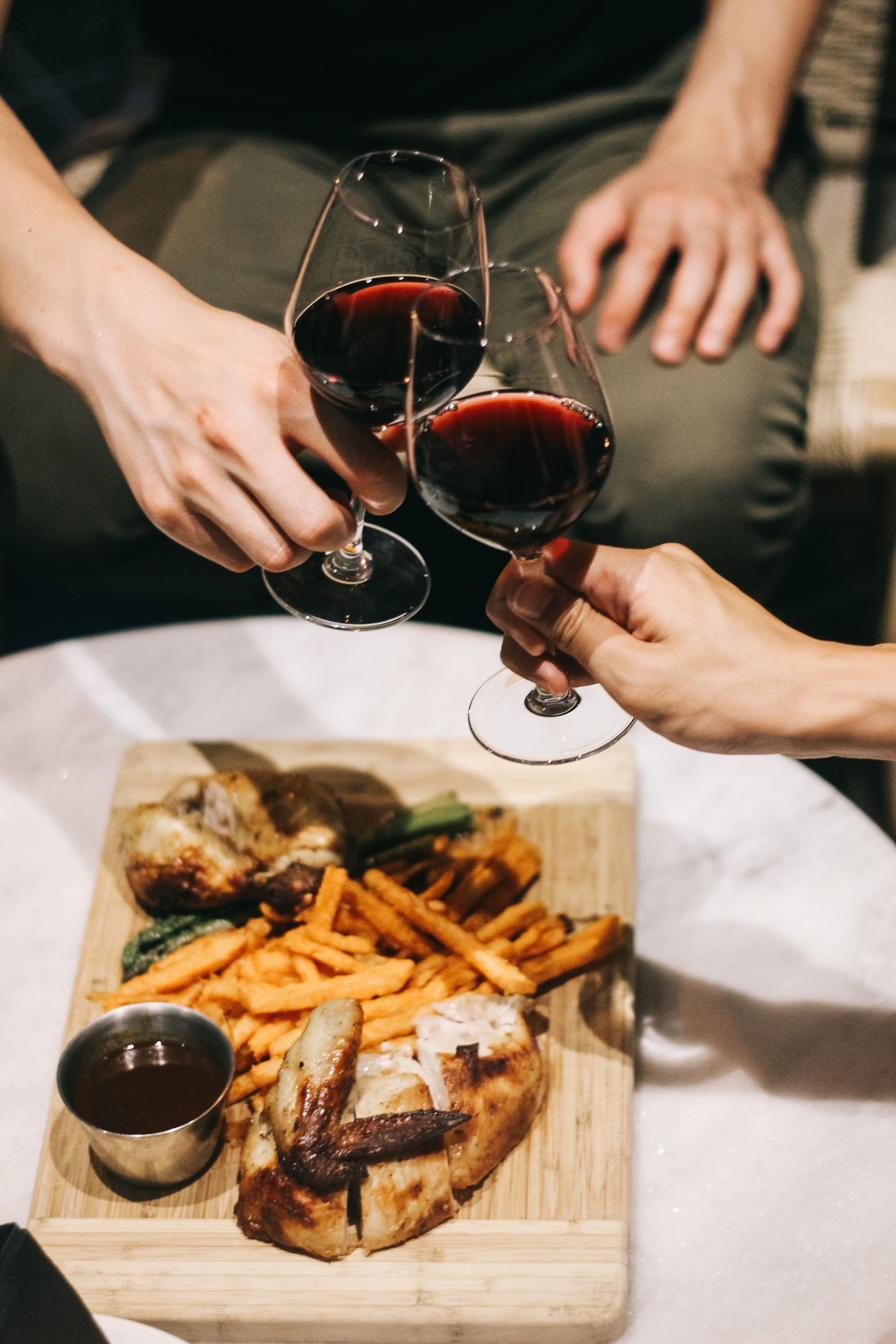 Cheers to red wine and roasted chicken